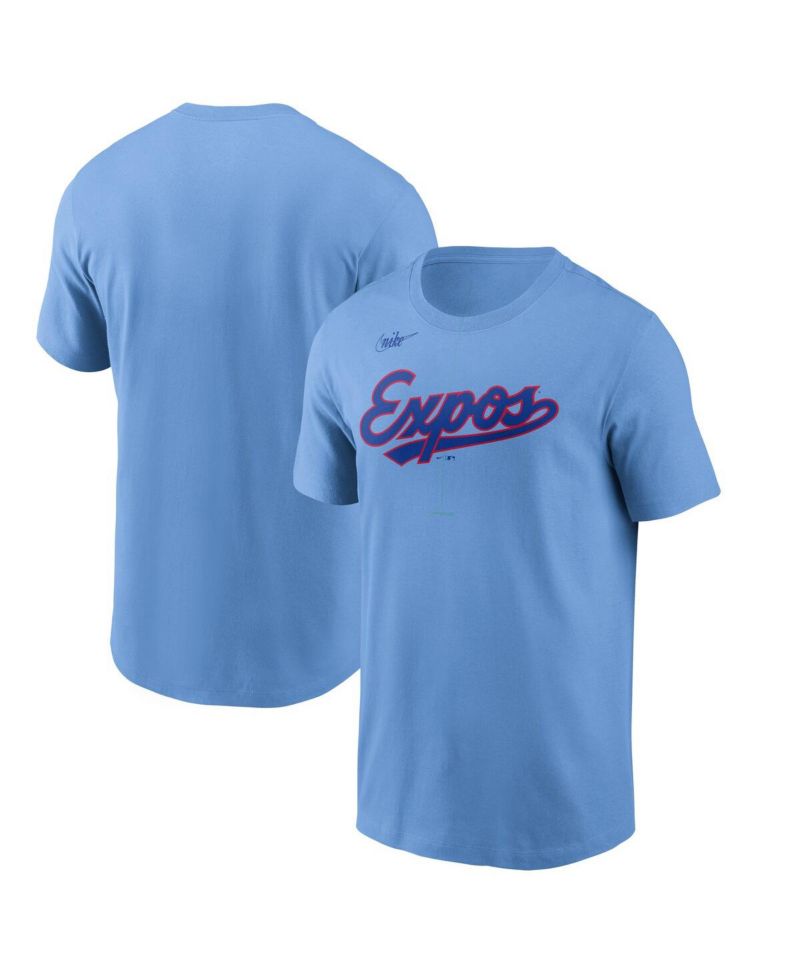 Men's Powder Blue Montreal Expos Cooperstown Wordmark T-Shirt