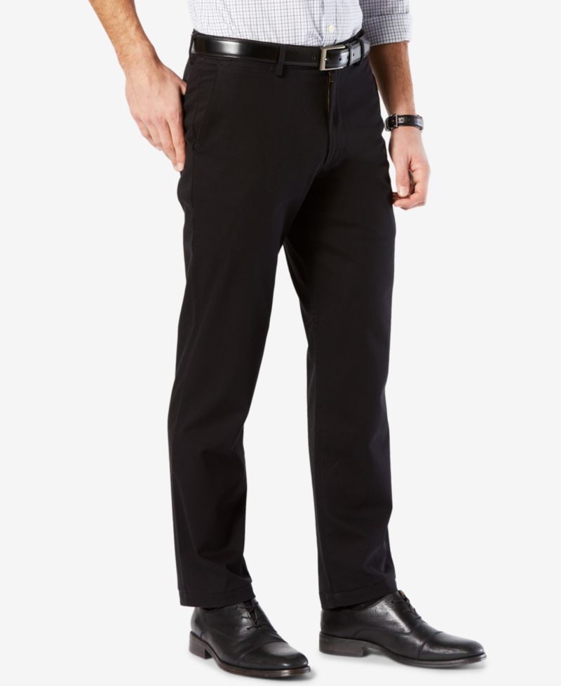 Mens' Signature Lux Cotton Straight Fit Stretch Khaki Pants