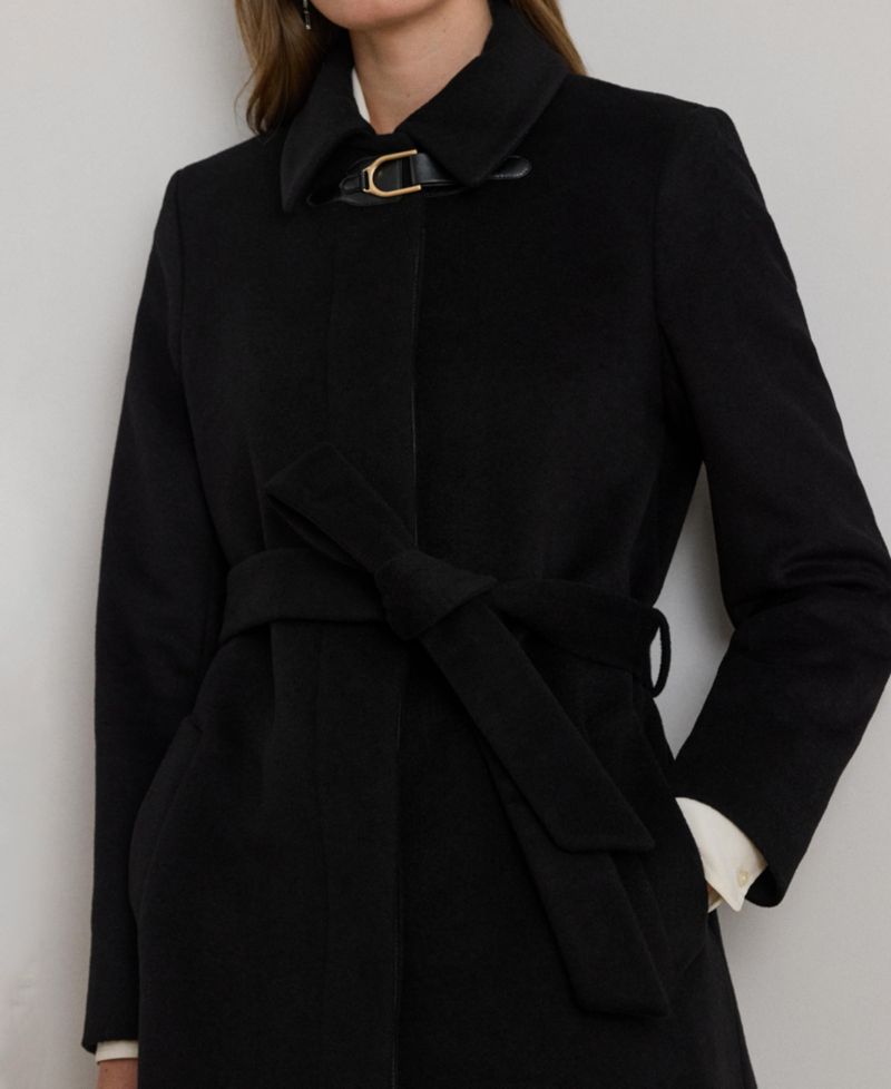 Women's Belted Single-Breasted Wool-Blend Coat
