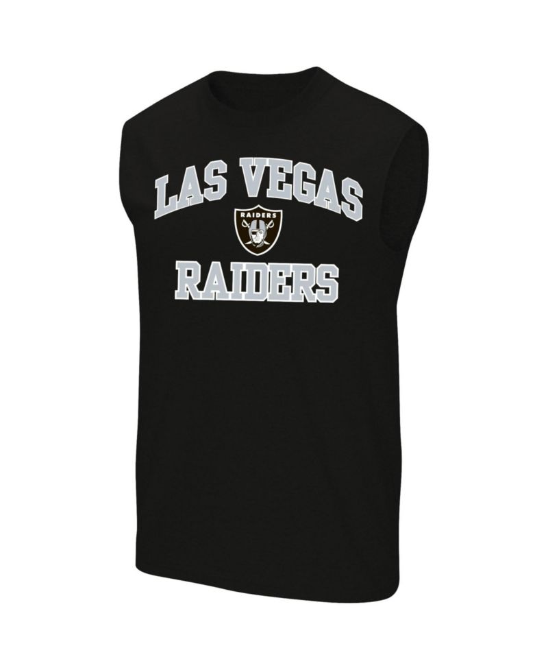 Men's Black Las Vegas Raiders Big & Tall Hart & Soul Muscle Tank Top