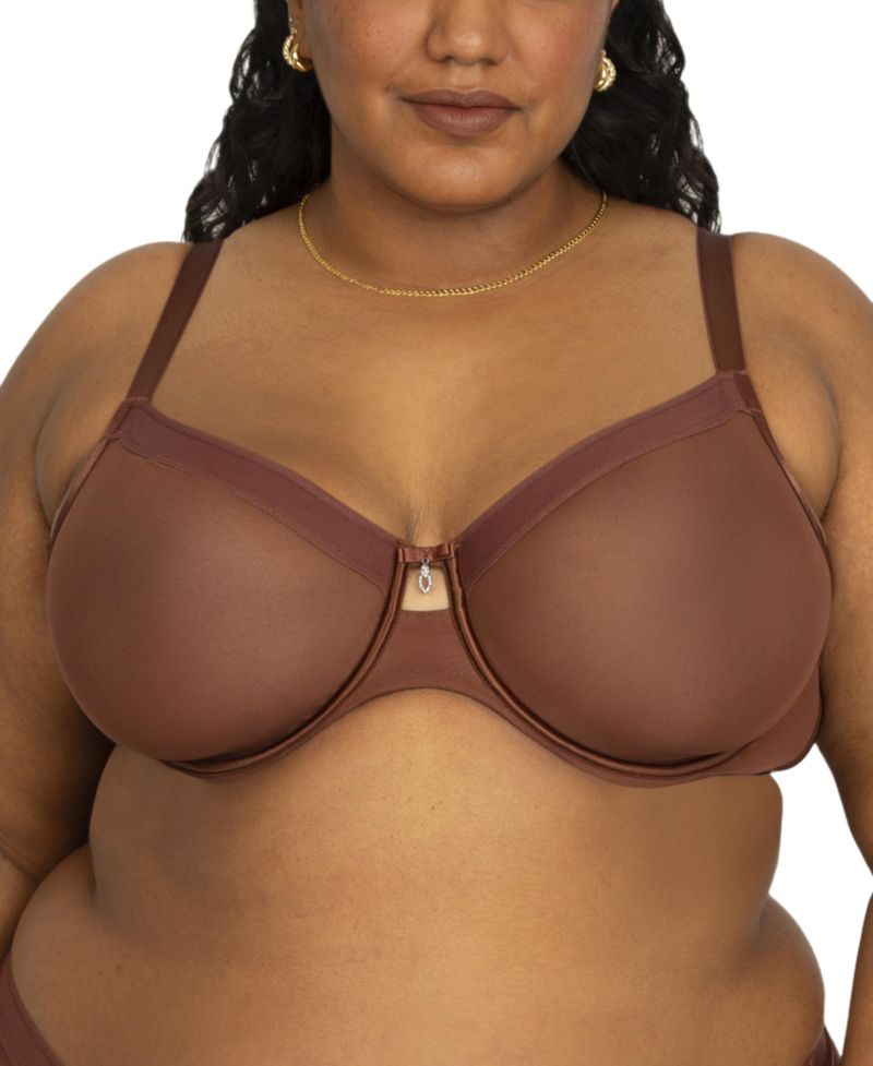 Women's Sheer Mesh Full Coverage Unlined Underwire Bra