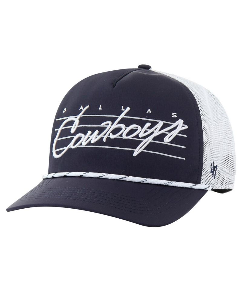 Men's Navy/White Dallas Cowboys Downburst Relaxed Hitch Trucker Adjustable Hat