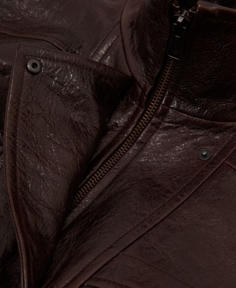 Women's Petra Oversized Funnel-Neck Leather Jacket