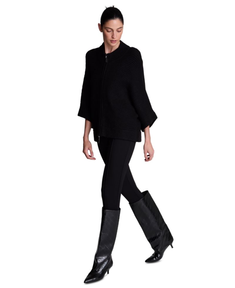 Women's Elbow Sleeve Doleman Zip-Up Cardigan