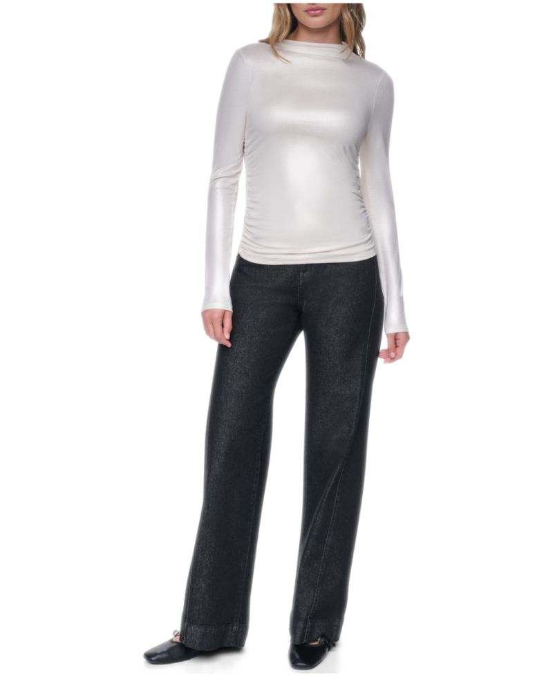 Women's Ruched Detail Long-Sleeve Top