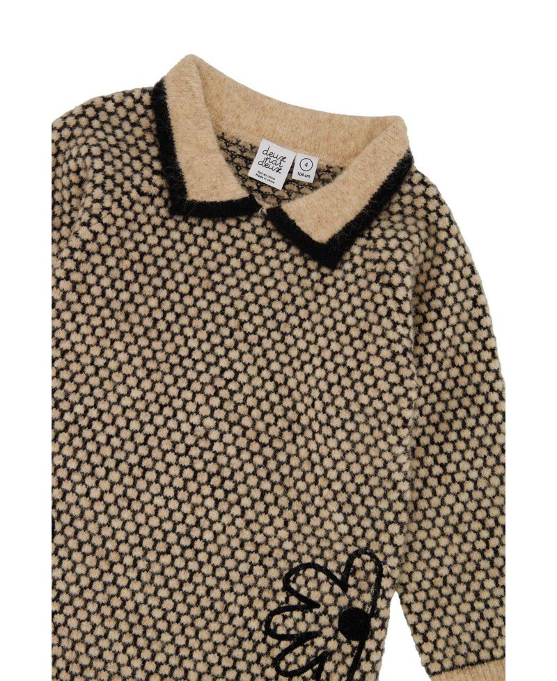 Little and Big Girl 6-14 Knit Dress with Collar