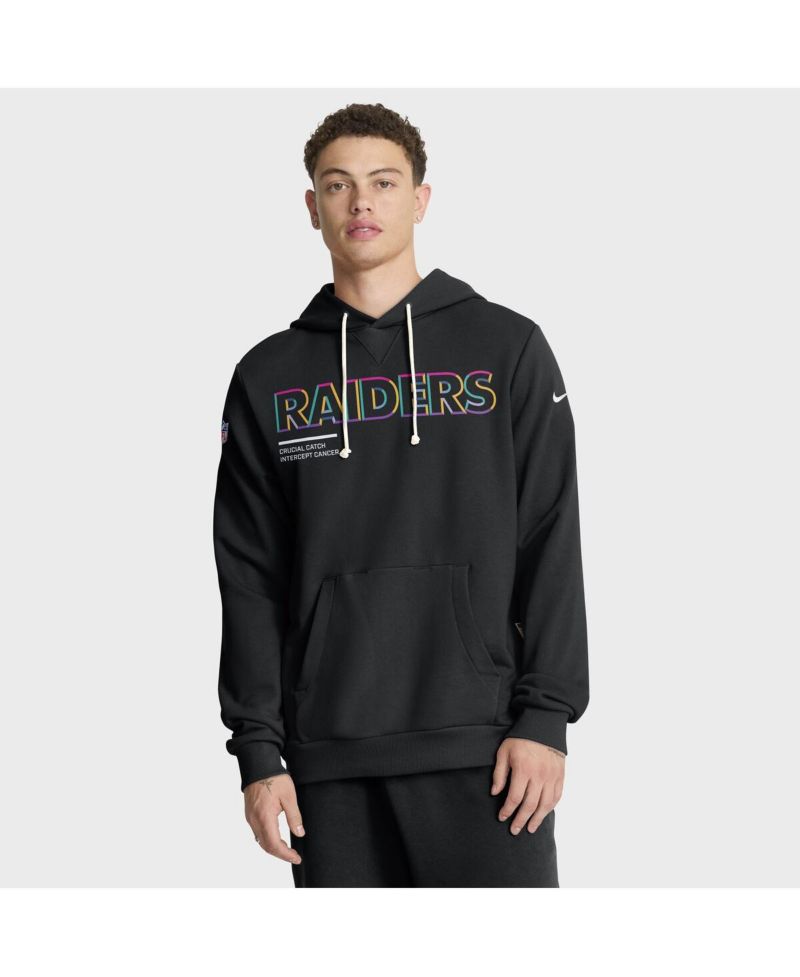 Men's Black Las Vegas Raiders 2025 NFL Crucial Catch Sideline Standard Issue Dri-FIT Hoodie