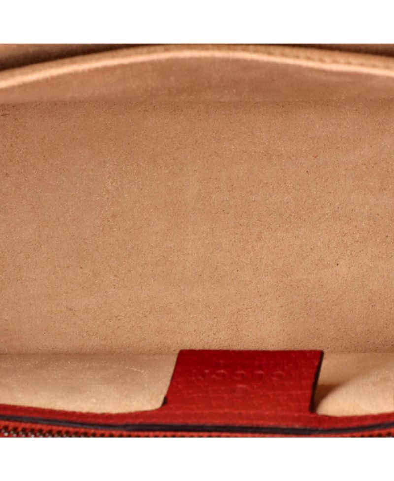 Small Queen Margaret Top Handle Bag GG Coated Canvas with Leather