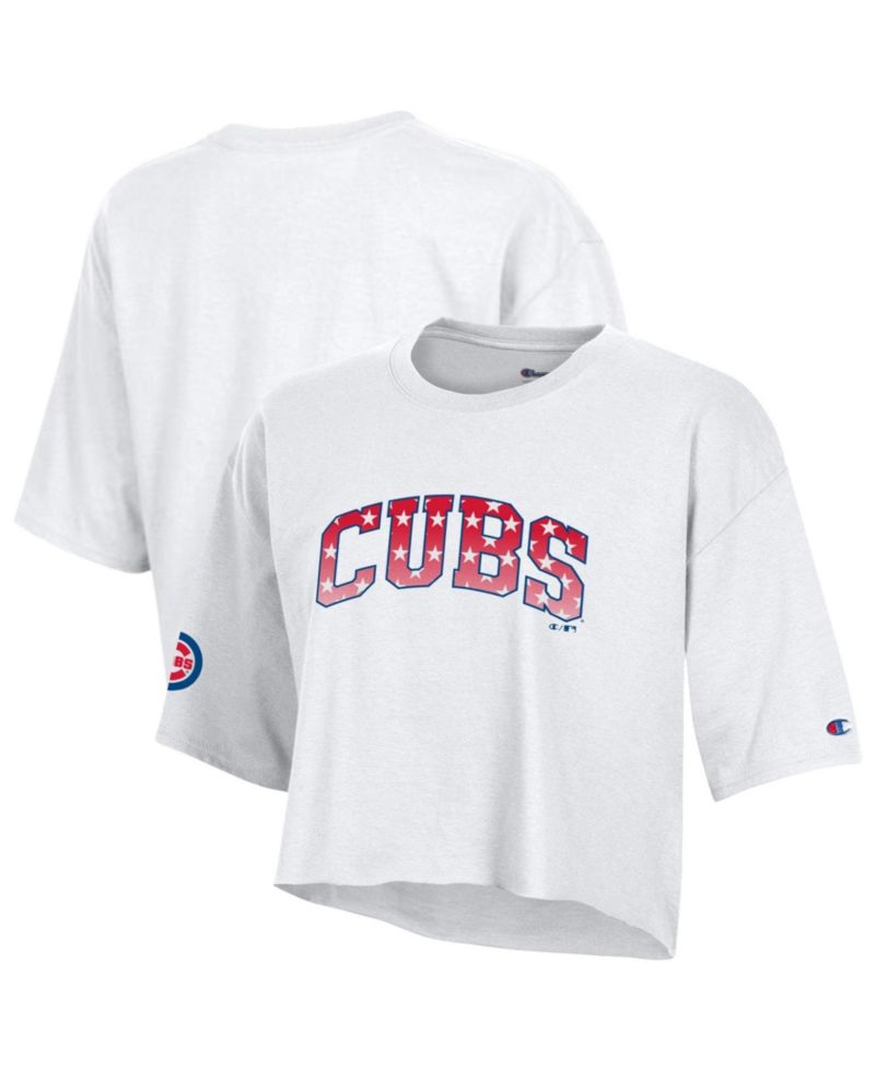 Women's Chicago Cubs Boyfriend Cropped T-Shirt