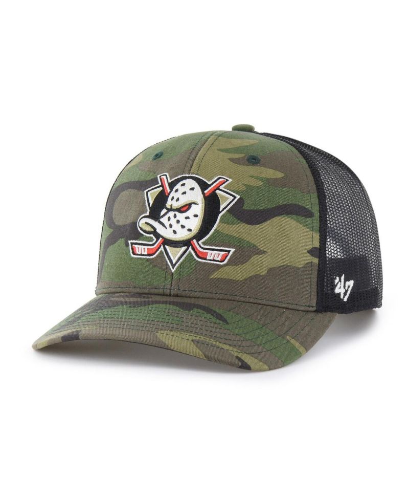 Men's Camo/Black Anaheim Ducks Trucker Adjustable Hat