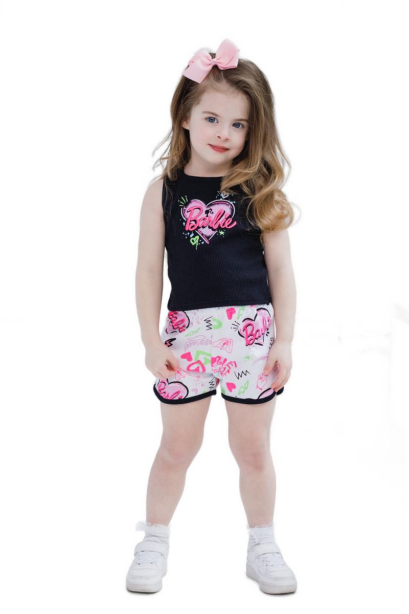 Girls' 2-Piece Sleeveless Tank Top and Shorts Set