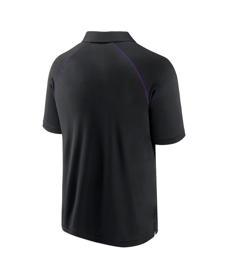 Men's Black Colorado Rockies Strong Alone Raglan Polo