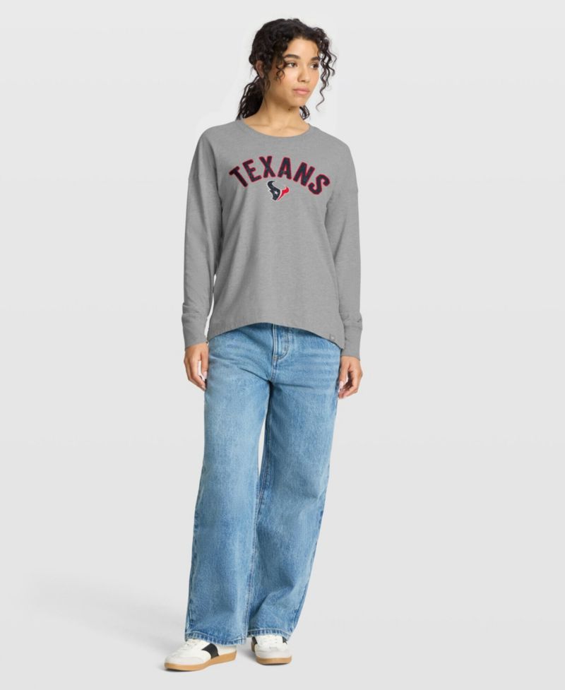 Women's Heather Gray Houston Texans Hometown Legacy Long Sleeve T-Shirt