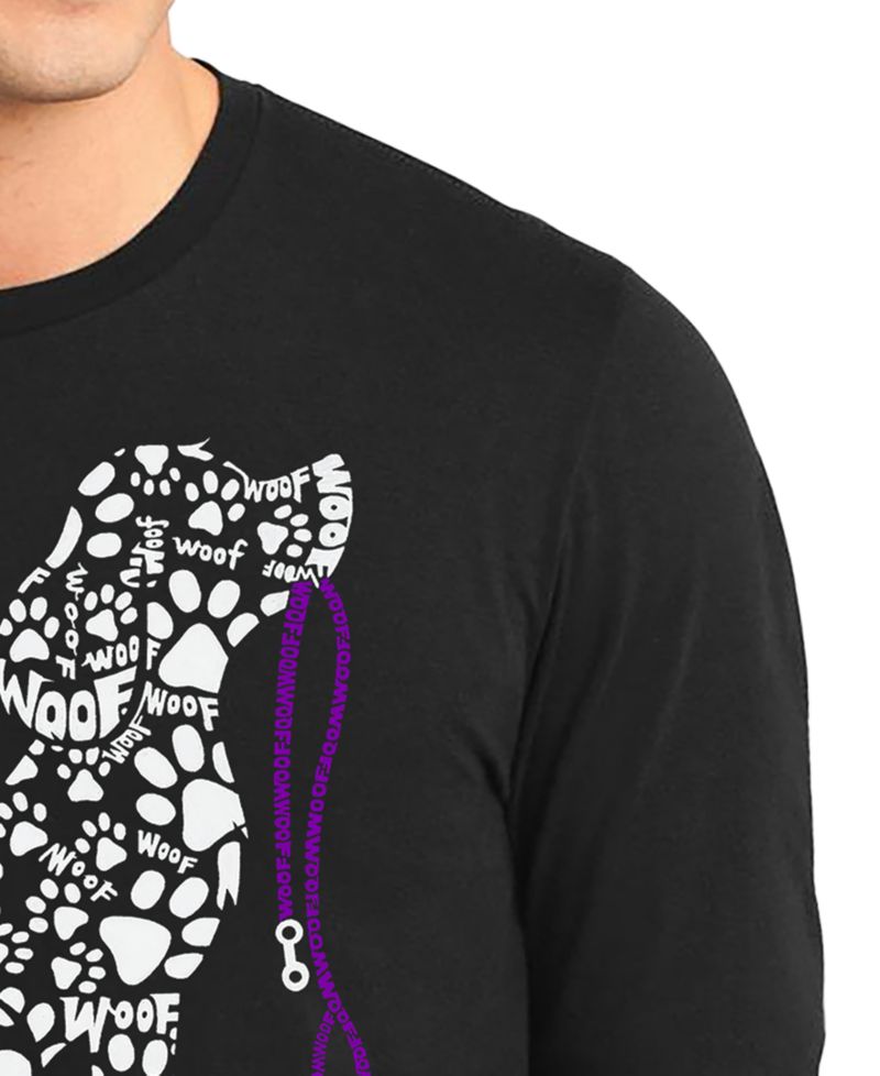 Men's Dog Leash Word Art Long-Sleeve T-Shirt