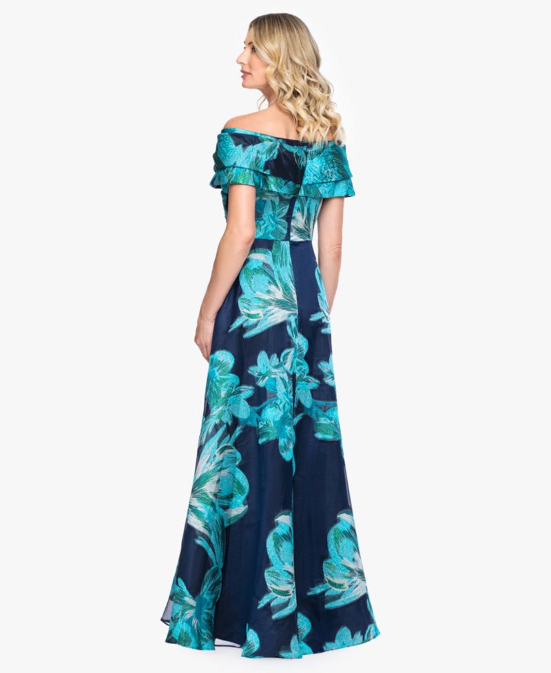 Women's Strapless Off-The-Shoulder Floral A-Line Ball Gown