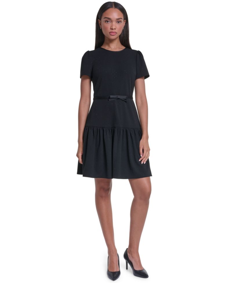 Women's Crepe A-Line Drop-Waist Dress