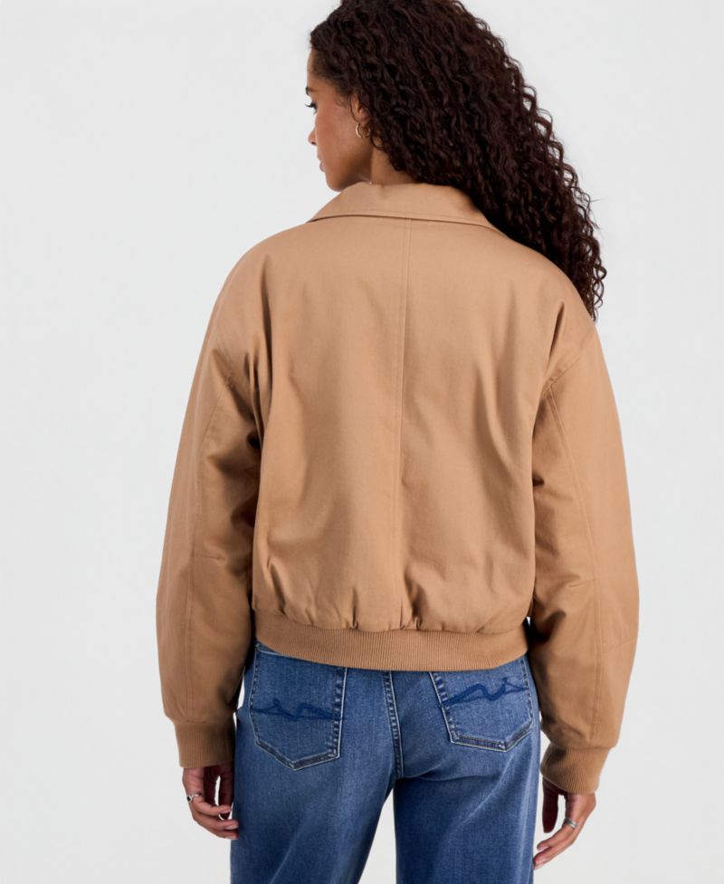 Juniors' Twill Bomber Jacket