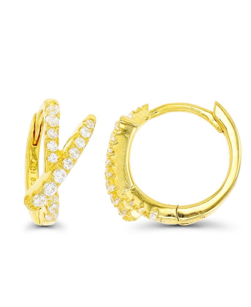 Overlapped Hoop Earrings in 14K Gold Plated or Sterling Silver