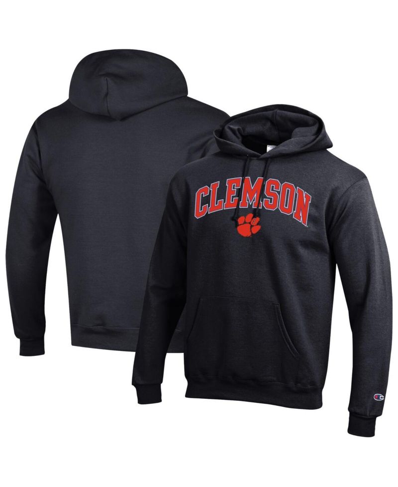 Men's Orange Clemson Tigers Arched Logo Fleece Pullover Hoodie
