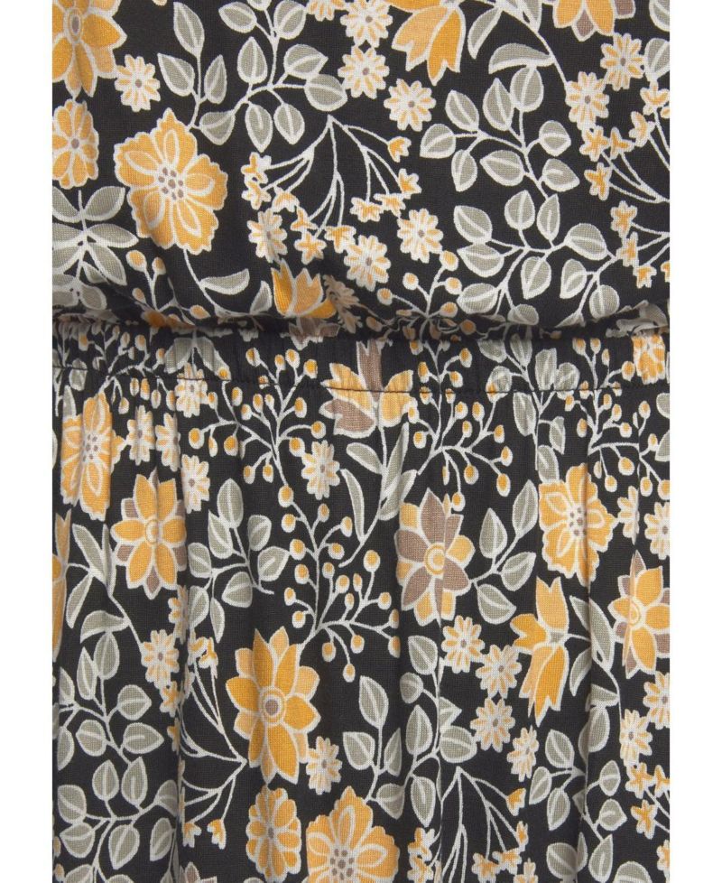 Women's Viscose Floral Print Off Shoulder A-Line Maxi Dress