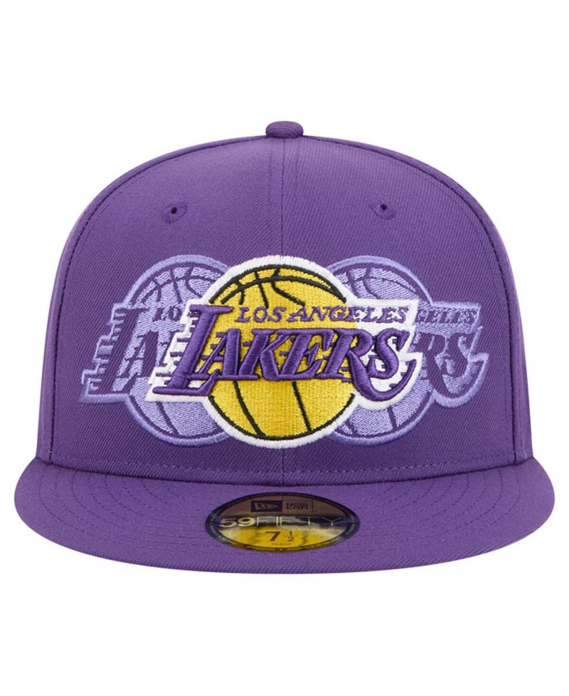 Men's Purple Los Angeles Lakers Tri-Hit 59Fifty Fitted Hat