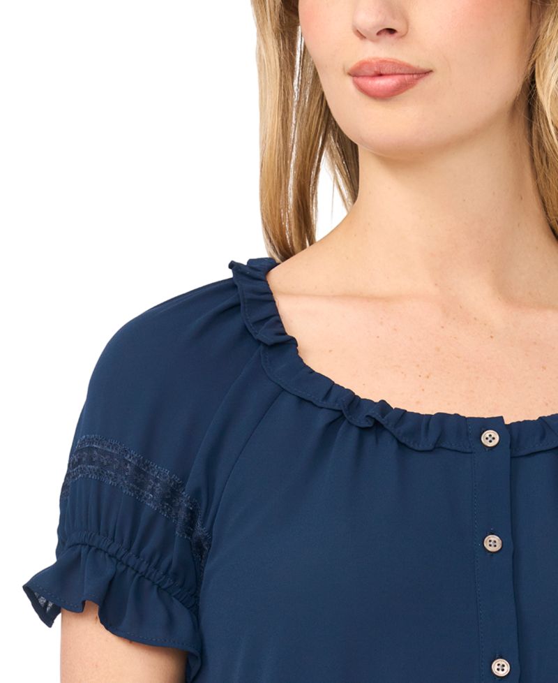 Women's Scoop Neck Short-Sleeve Blouse