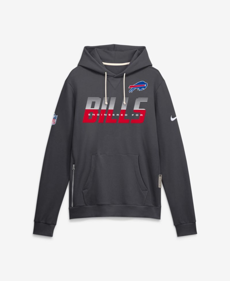 Men's Charcoal Buffalo Bills Sideline Standard Issue Top Prospect Dri-FIT Hoodie