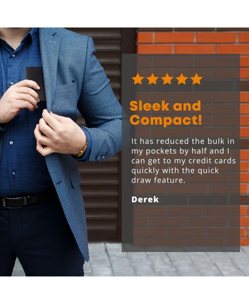 Men's Card Blocr RFID Blocking Card Holder Pop Up Wallet for Men - Minimalist Front Pocket Wallet with Internal Cash ID Storage