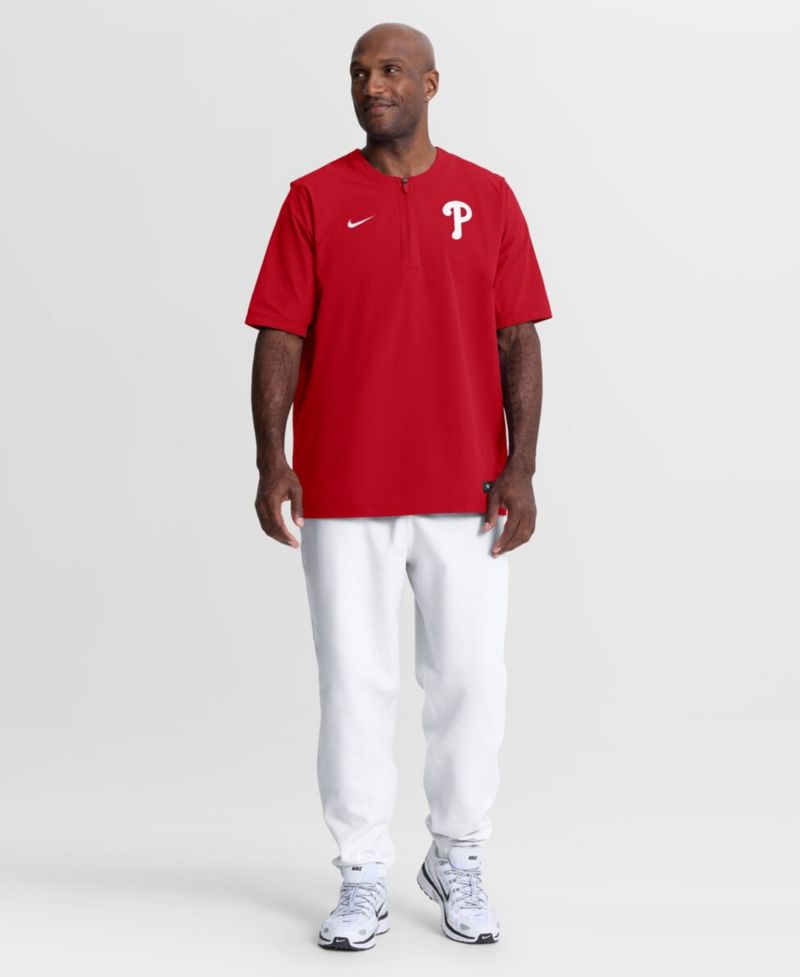 Men's Red Philadelphia Phillies Authentic Collection Dri-FIT Quarter-Zip Windshirt