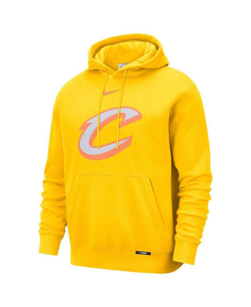 Men's Yellow Cleveland Cavaliers 2025/26 City Edition Remix Essential Logo Club Pullover Hoodie