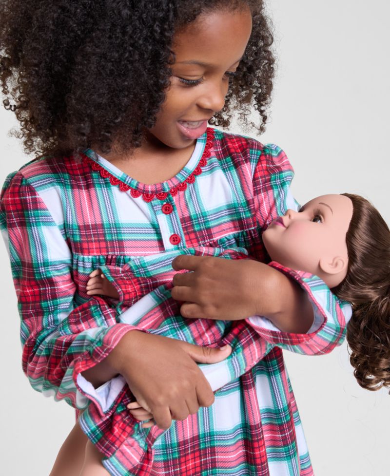 Girls 2T-16 Merry Plaid Nightgown with Doll Dress