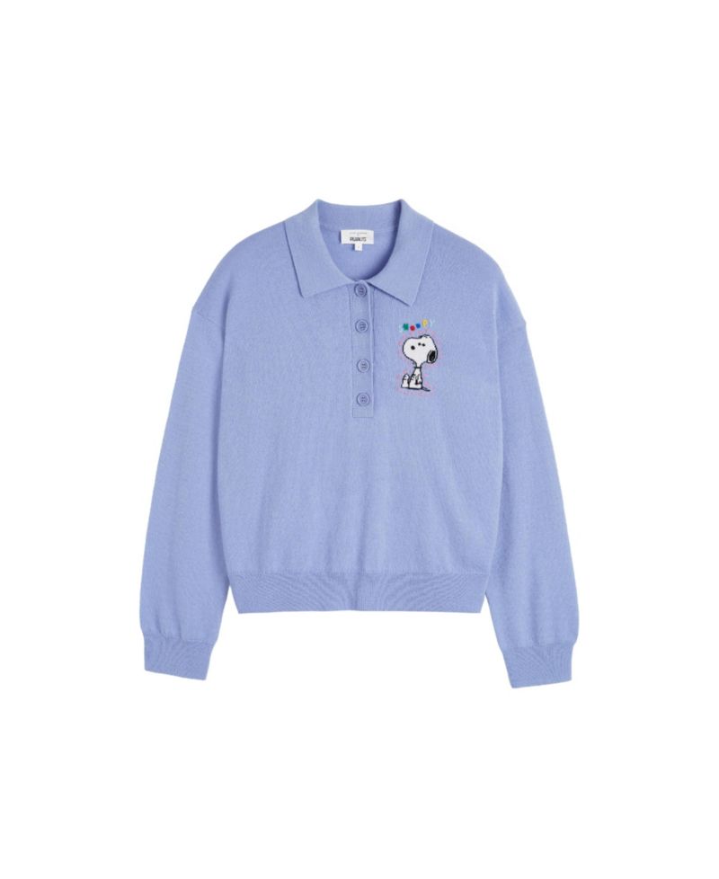 Women's Wool-Cashmere Snoopy Polo Sweater