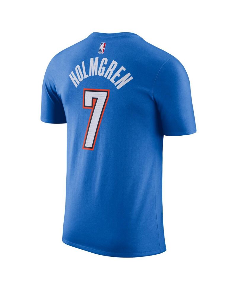 Men's Chet Holmgren Blue Oklahoma City Thunder Icon Edition Name & Number T-Shirt