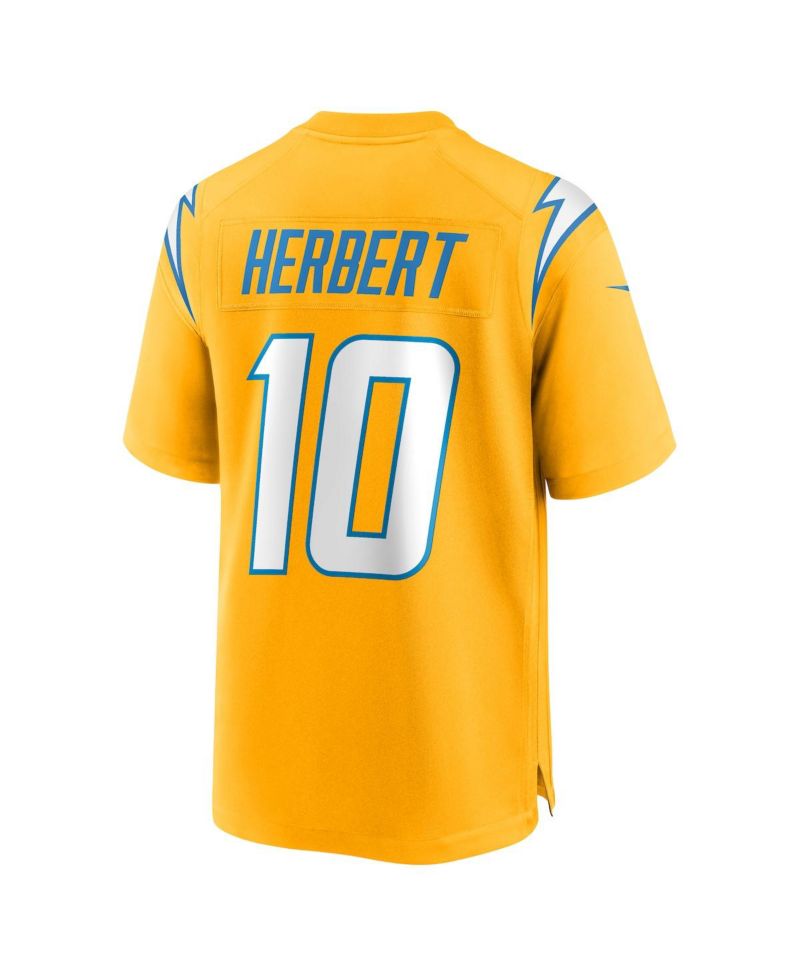 Men's Justin Herbert Gold Los Angeles Chargers Alternate Charger Power Game Player Jersey