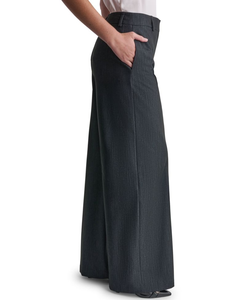 Women's Wide-Leg High-Rise Faux Denim Pants
