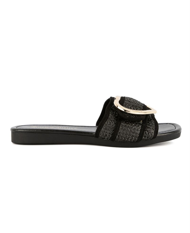 Women's Zapphire Heart Buckle Slide Flat Sandals