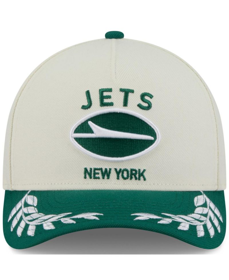 Men's Cream/Green New York Jets 2025 NFL Draft 9FORTY A-Frame M-Crown Adjustable Hat