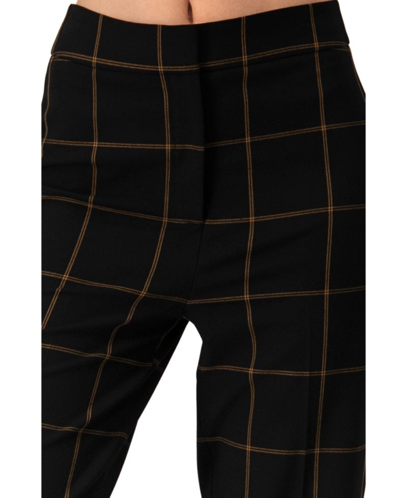 Women's Black Tailored Straight-Leg Trousers