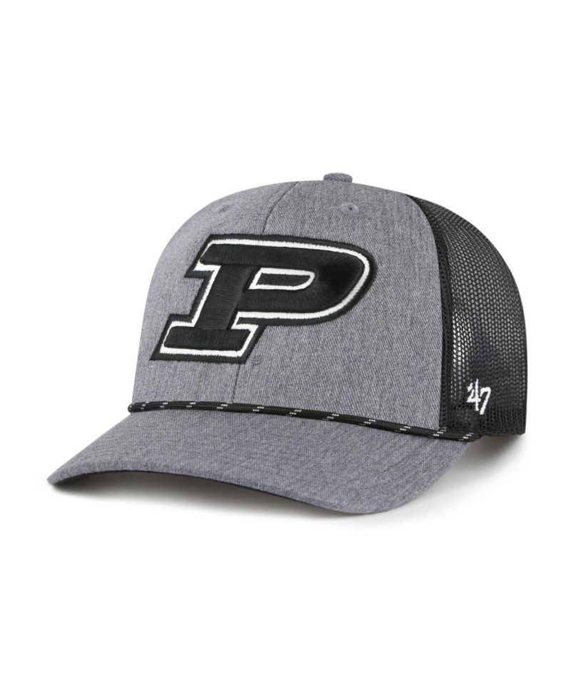 Men's Gray Purdue Boilermakers Carbon Rope Adjustable Hat