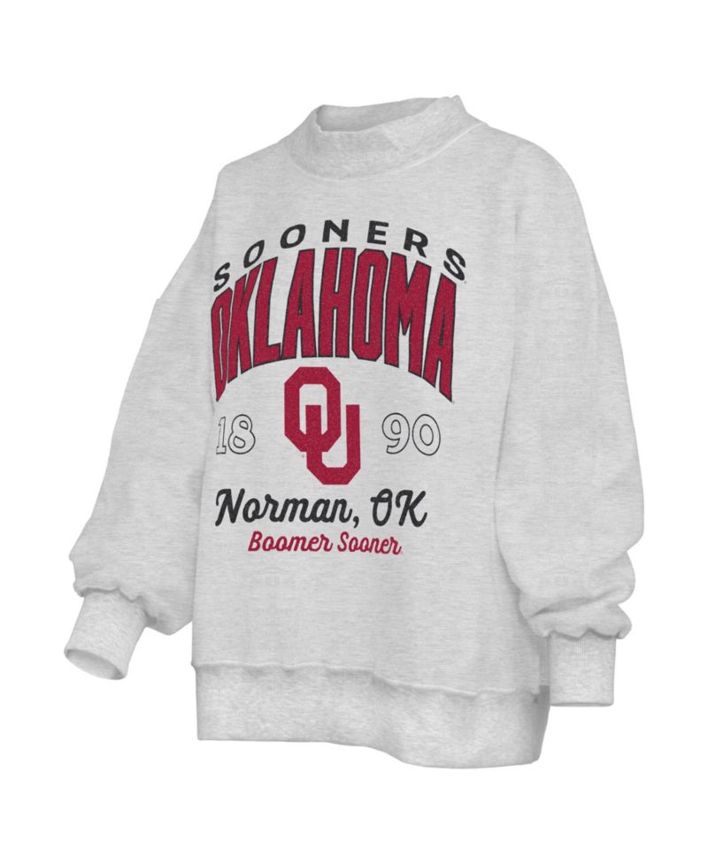 Women's Heather Gray Oklahoma Sooners Reversible Sweatshirt