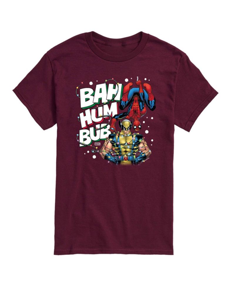 Men's Marvel Bah Hum Bub Wolverine and Spider-Man Graphic Short-Sleeve T-Shirt