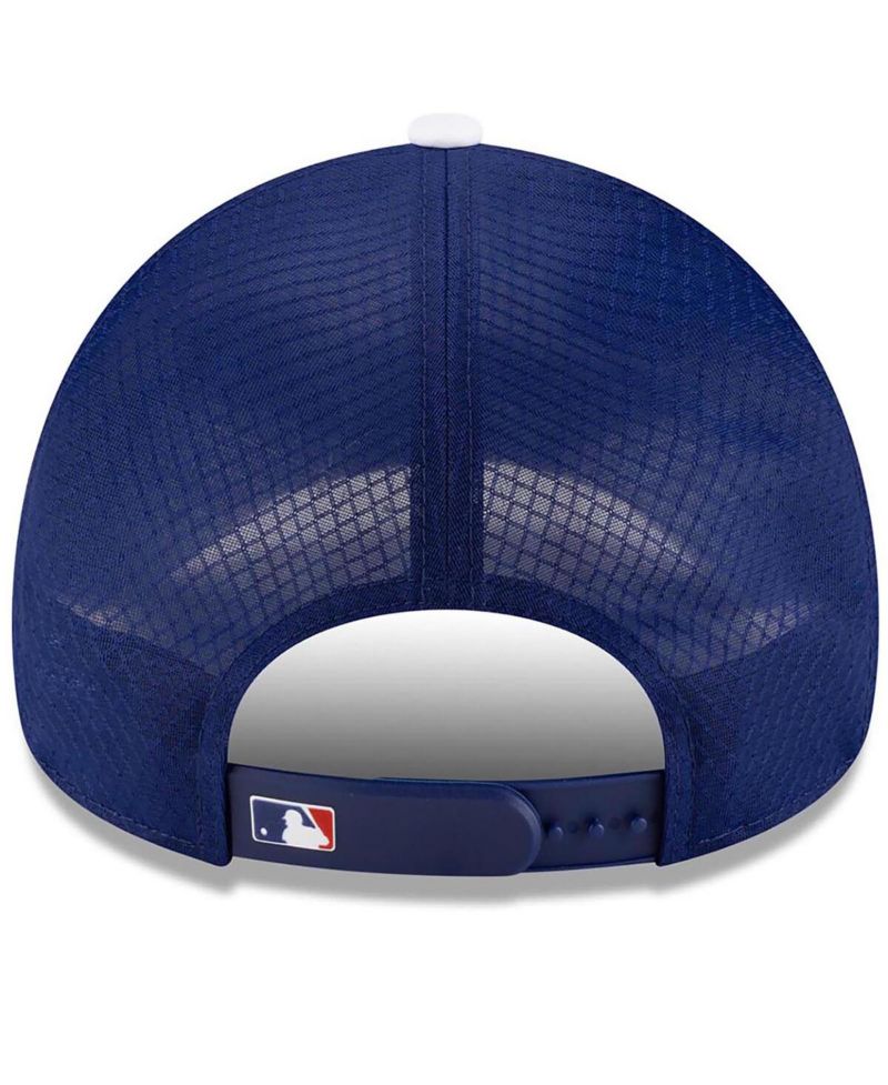 Men's Royal Los Angeles Dodgers 2026 Batting Practice Apex 9FORTY Adjustable Trucker Hat