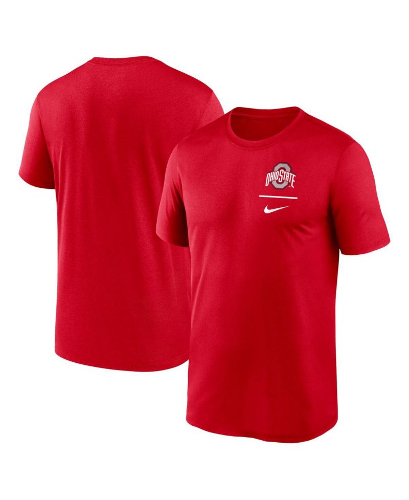 Men's Scarlet Ohio State Buckeyes Primary Logo Legend Performance T-Shirt
