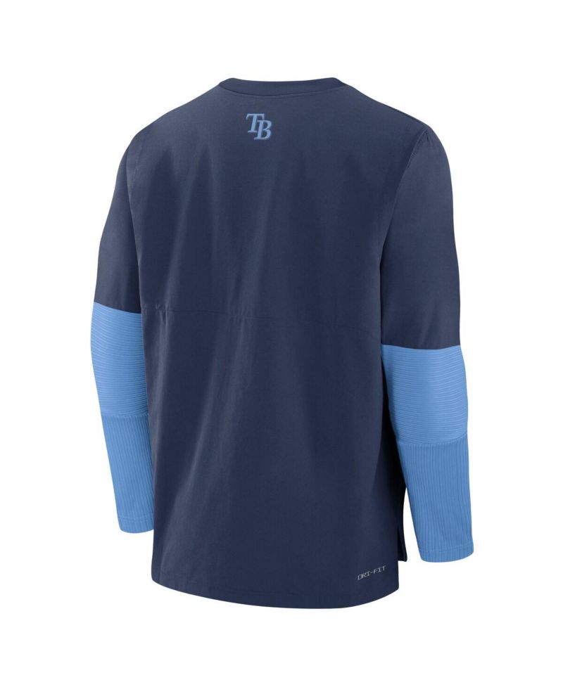 Men's Navy/Light Blue Tampa Bay Rays Authentic Collection Player Lightweight Performance Long Sleeve Top