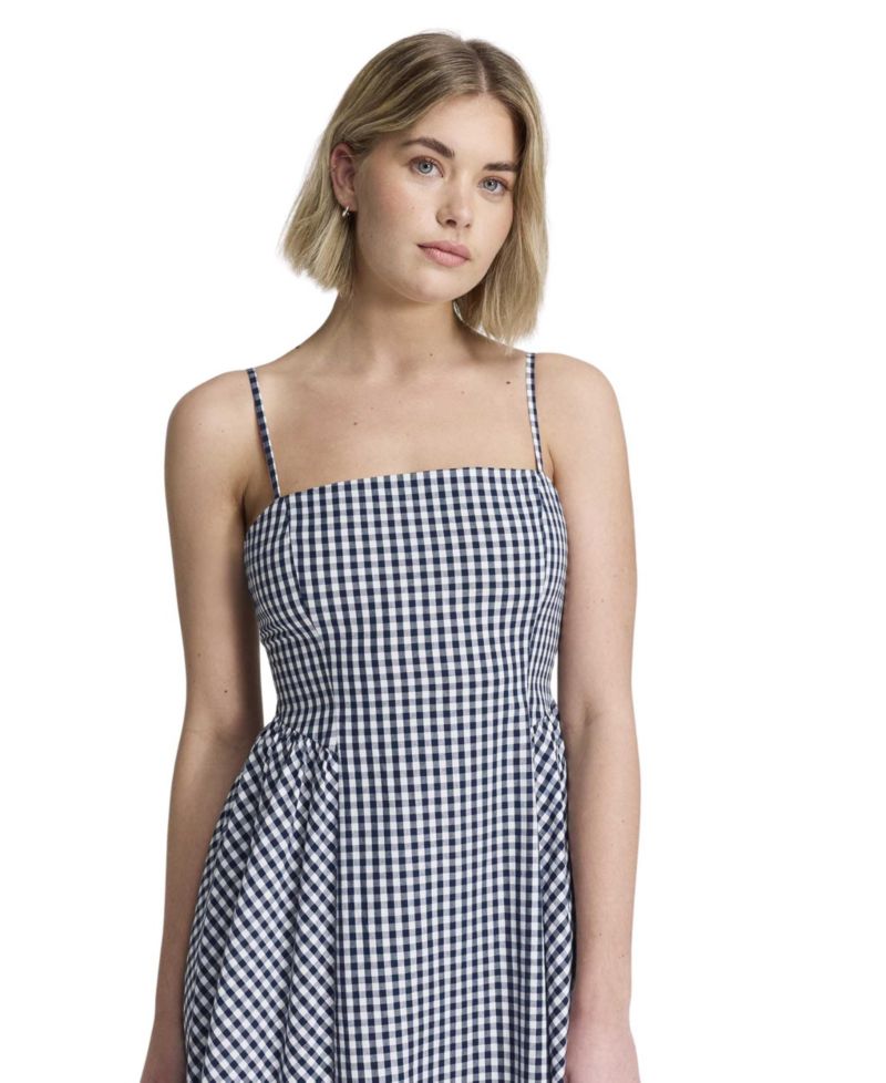 Women's Romina Gingham Square Neck Sleeveless Midi Dress