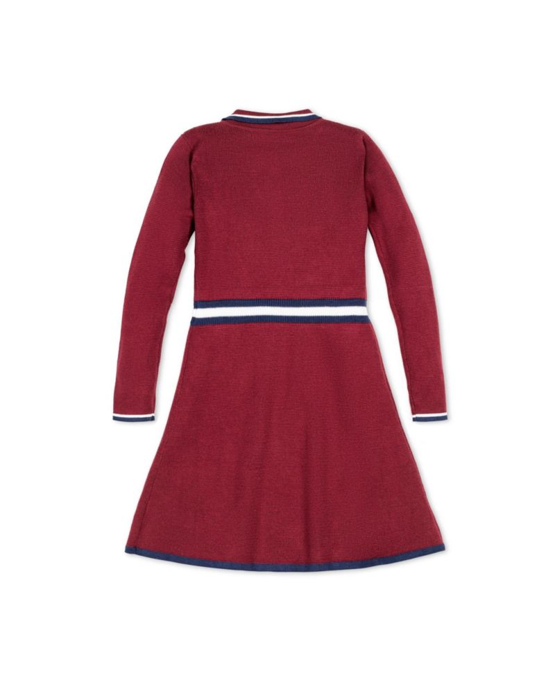 Baby Girls Hope and Henry Organic Long Sleeve Collared Henley Sweater Dress