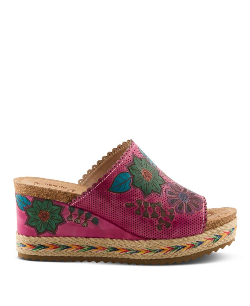L`Artiste Women’s Delraybeach Wedge Sandal with Hand-painted Comfort Design