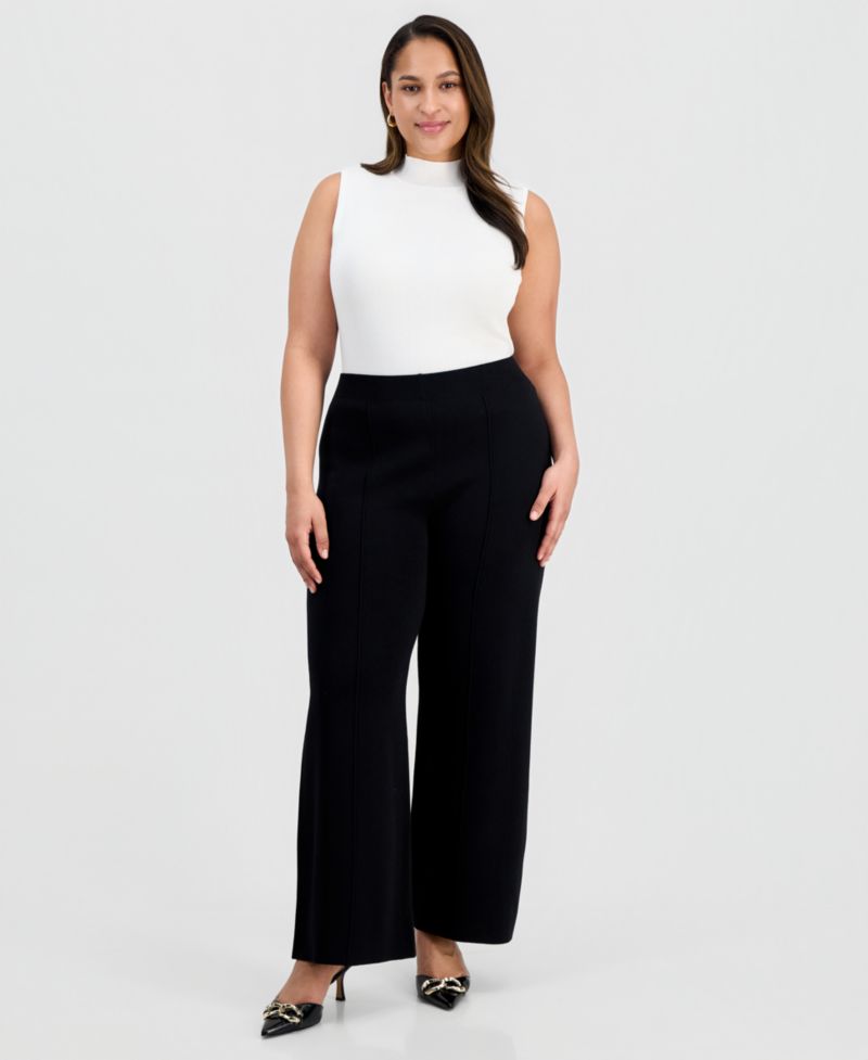ASL Plus Size Mid-Rise Sweater-Knit Pants