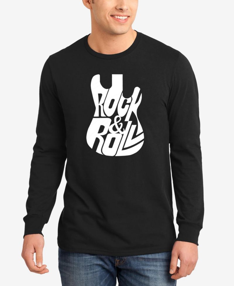 Rock And Roll Guitar - Men's Word Art Long Sleeve T-Shirt