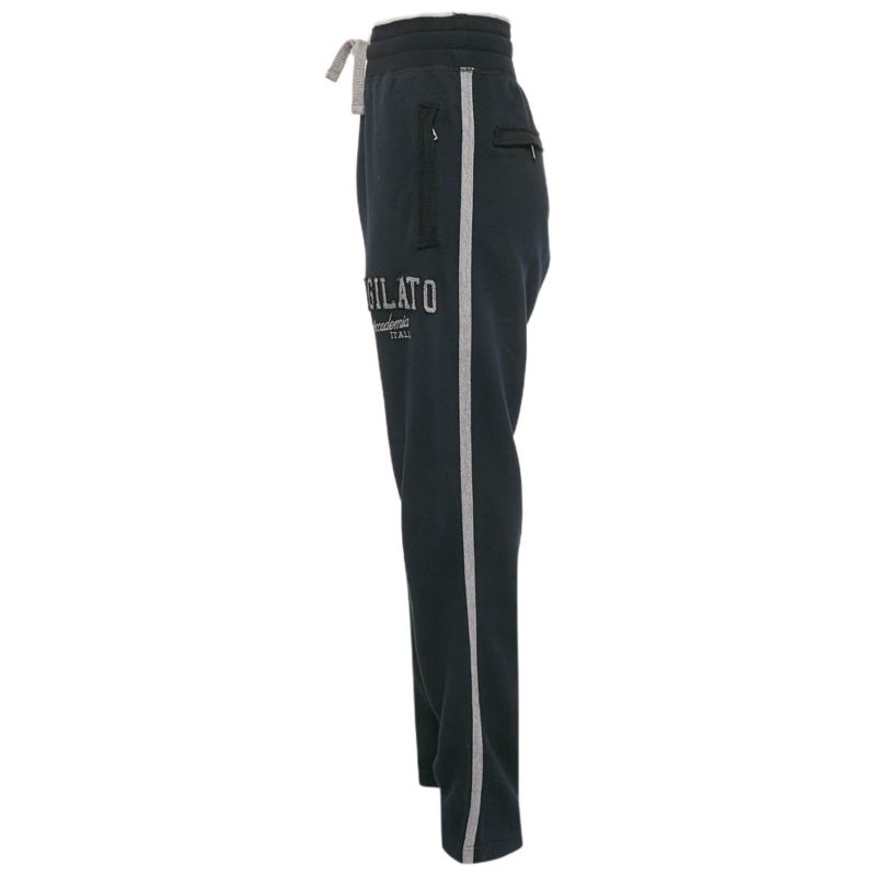 Women's Pre-Owned Dolce and Gabbana Blue Embroidered Cotton Knit Drawstring Track Pants